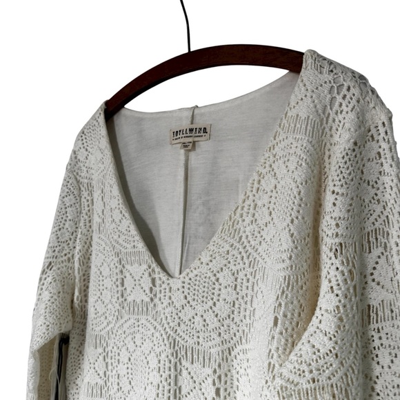 NWT Idyllwind by Miranda Lambert Ivory White Lace Midi Dress with Fringe Sleeves - Picture 2 of 11